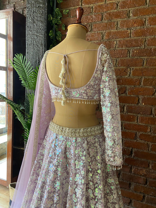 Periwinkle Sequin work lehenga set