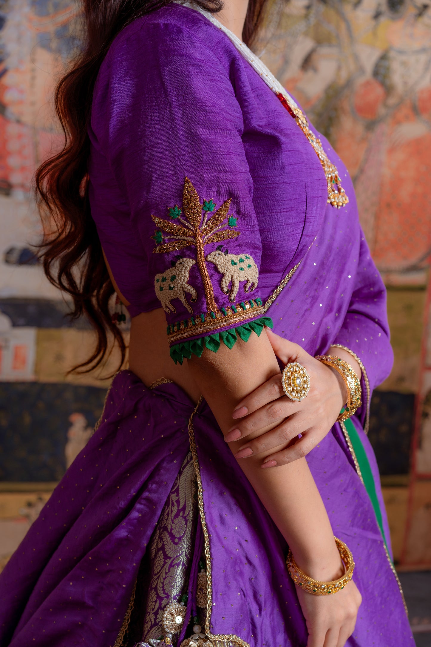 Royal Violet Banarasi Lehenga Set