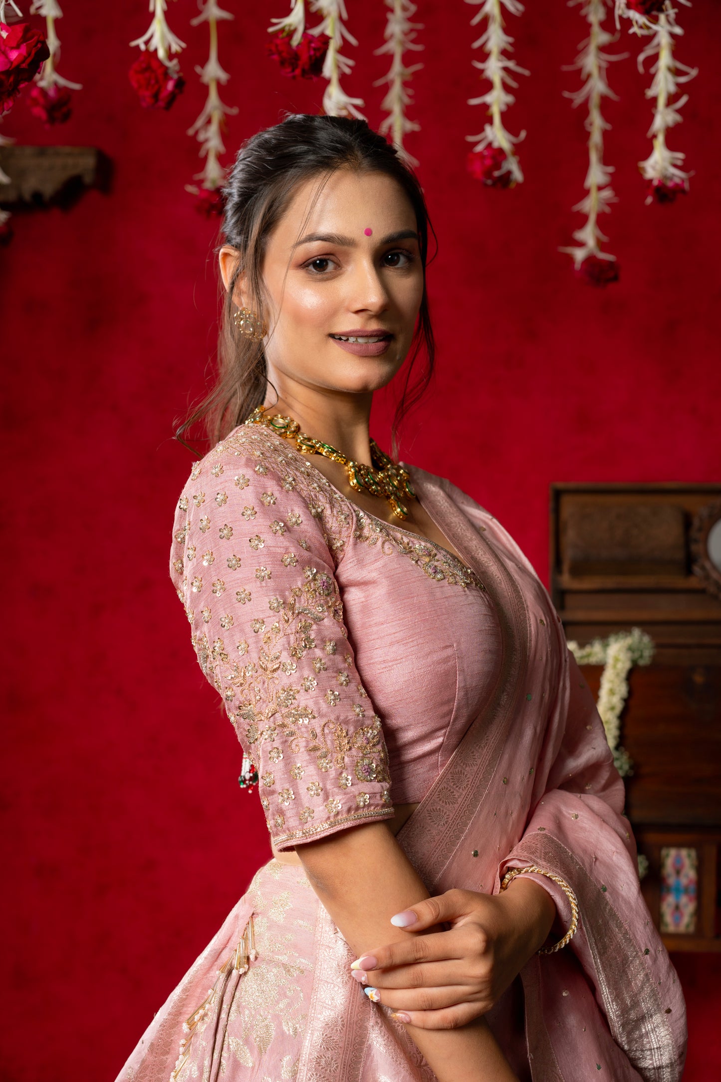 Blush Pink Embroidered Lehenga