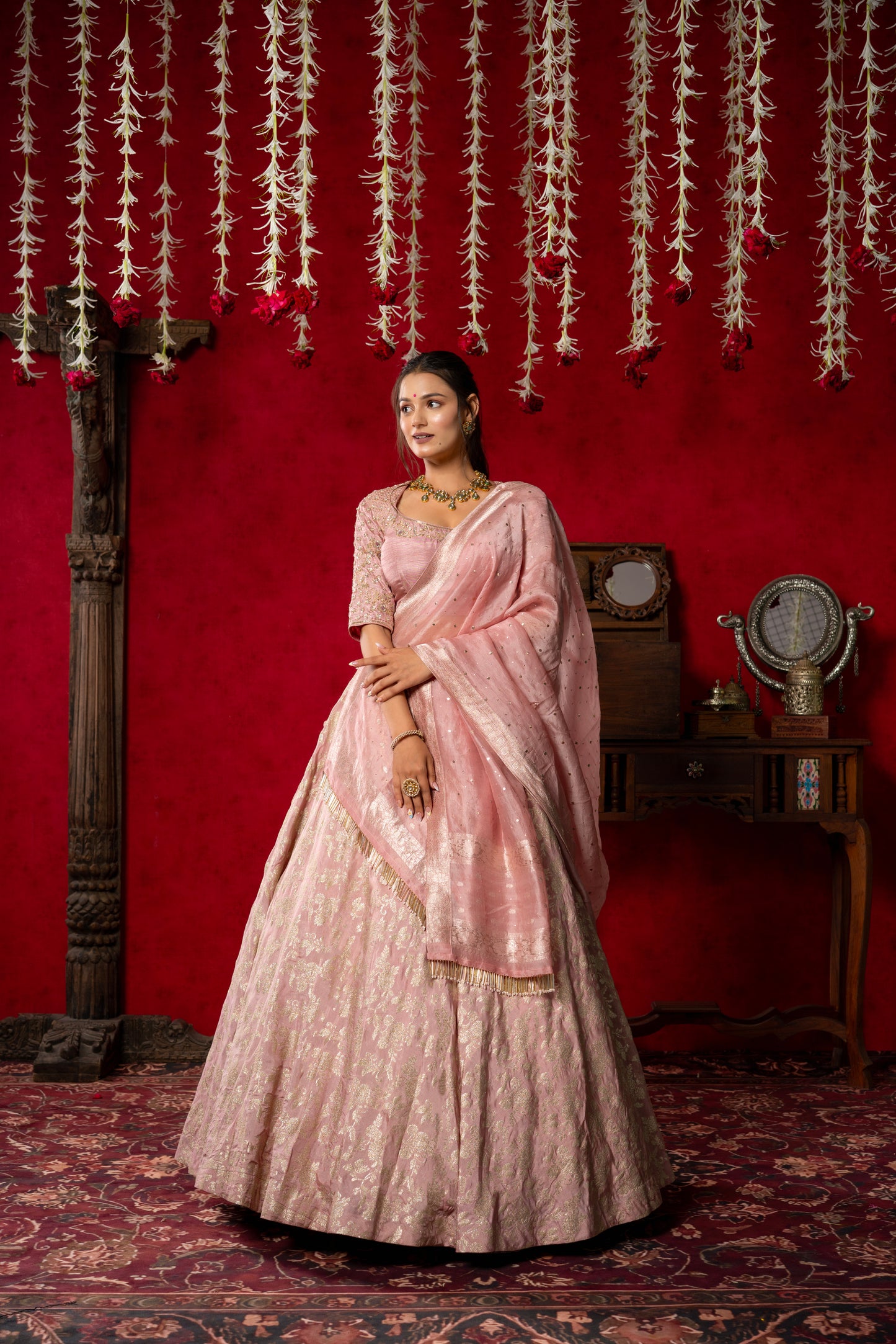 Blush Pink Embroidered Lehenga