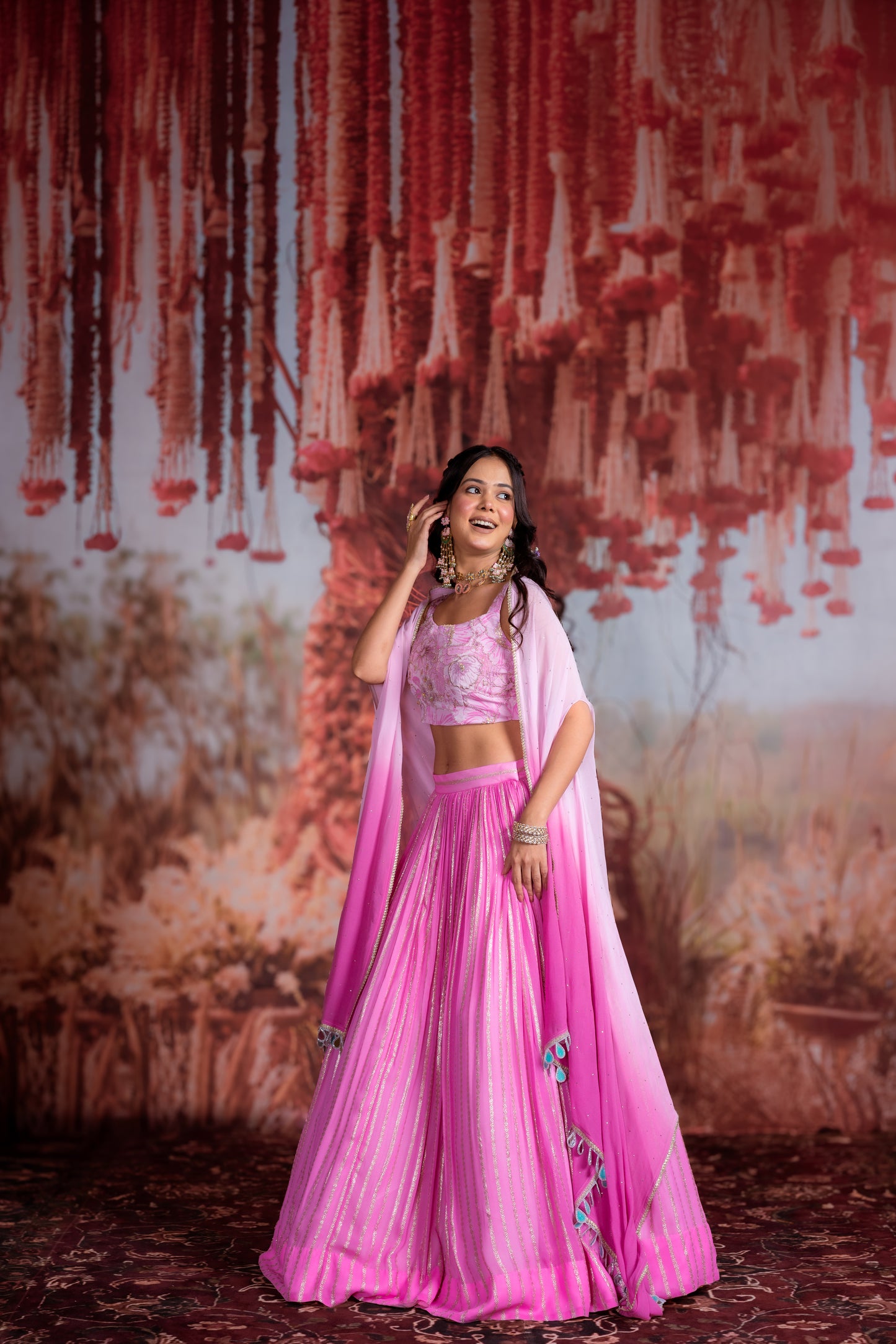 Hot Pink Ombre Lehenga