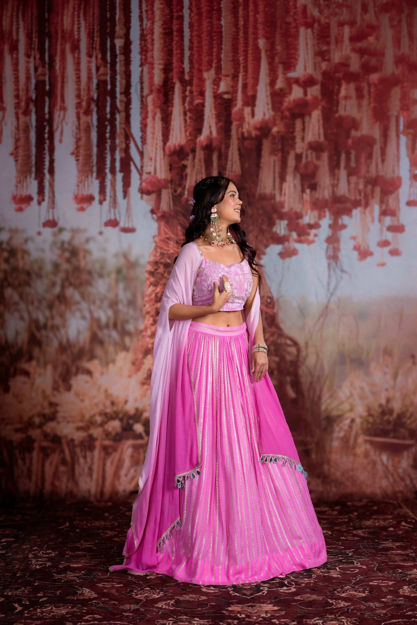 Hot Pink Ombre Lehenga