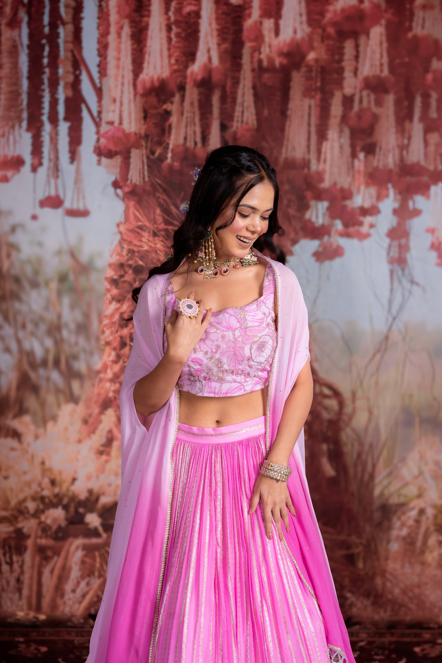 Hot Pink Ombre Lehenga