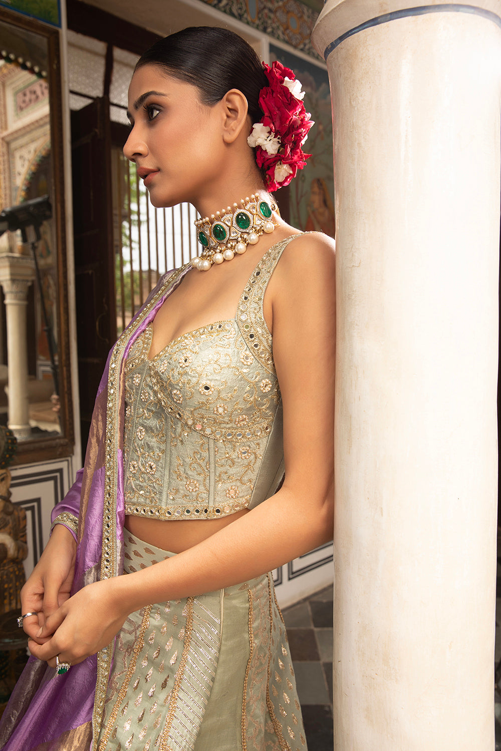 Mehak Bakshi in Green Lehenga Set
