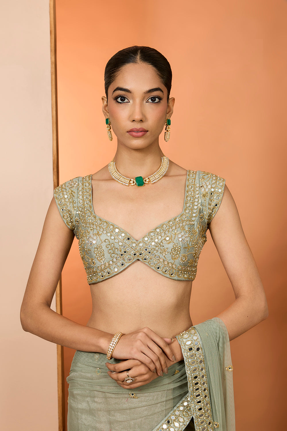 Green Organza Saree