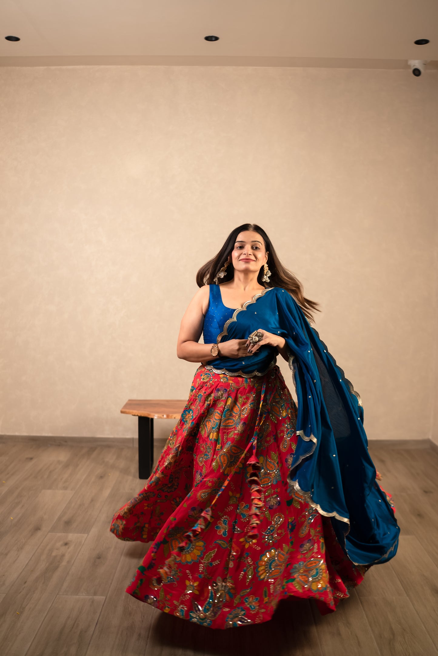 Royal Blue & Pink Chaniya Choli