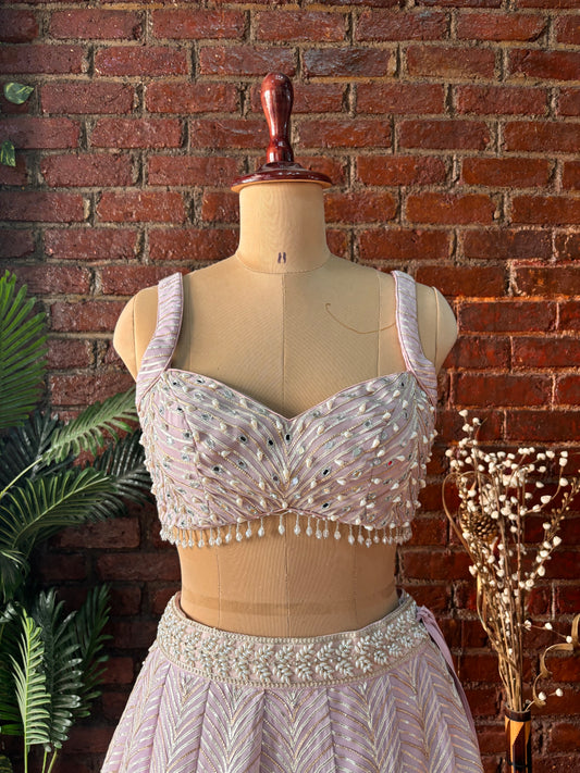 Mauve gota work lehenga