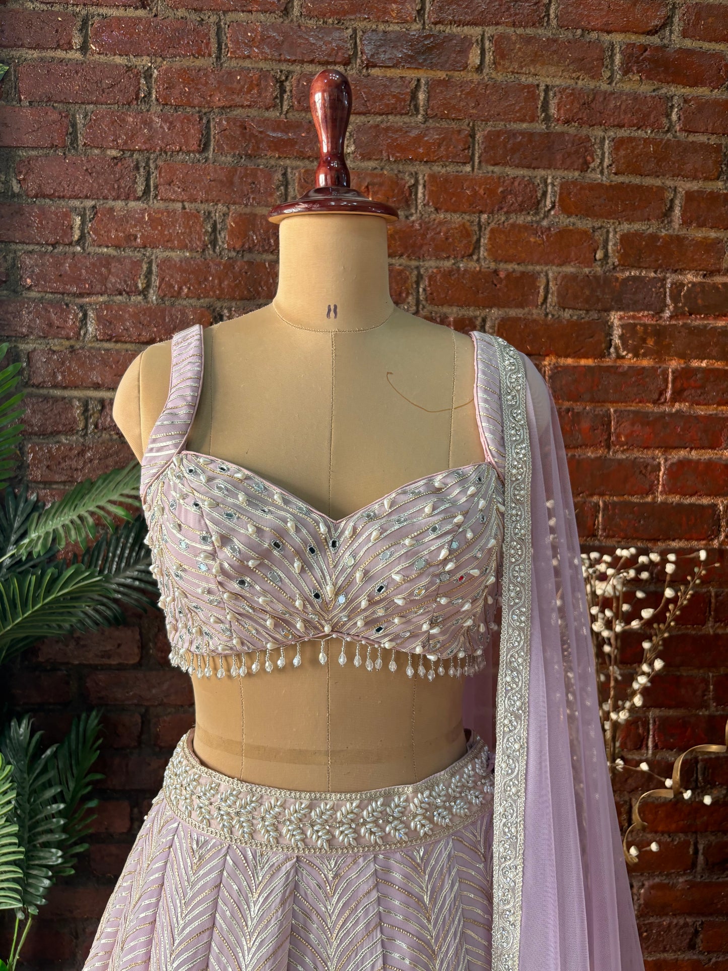 Mauve gota work lehenga