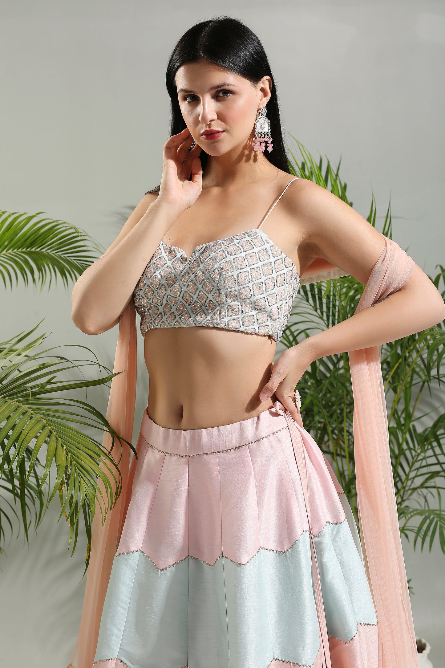 Multicolor lehenga set