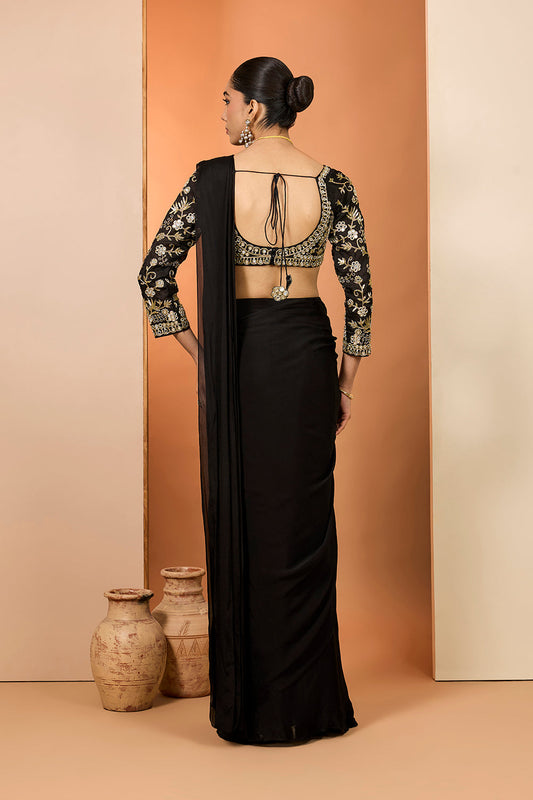 Viscose Chiffon Pre Draped Saree
