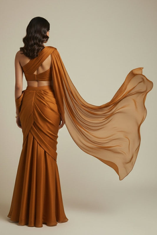 Amber Majesty Rustic Orange Gown