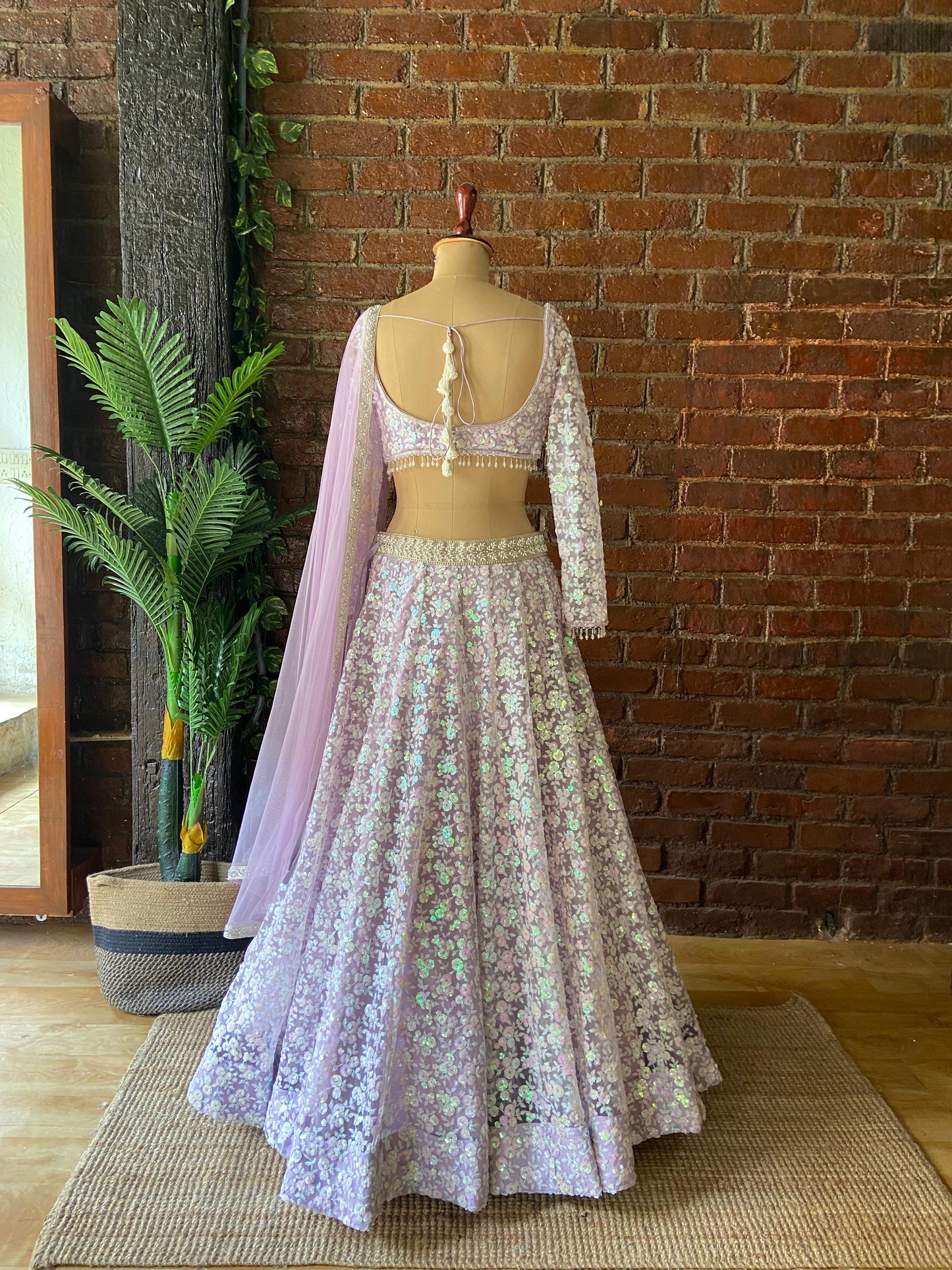 Periwinkle Sequin work lehenga set