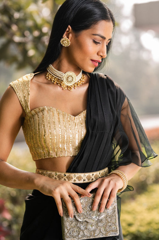 Lara Ruffle Saree Set