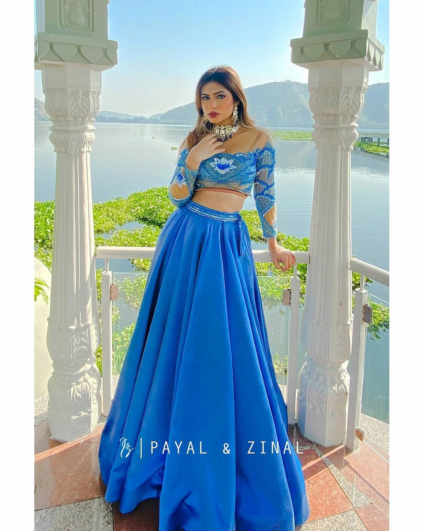 Nagma Mirajkar In Blue Padma