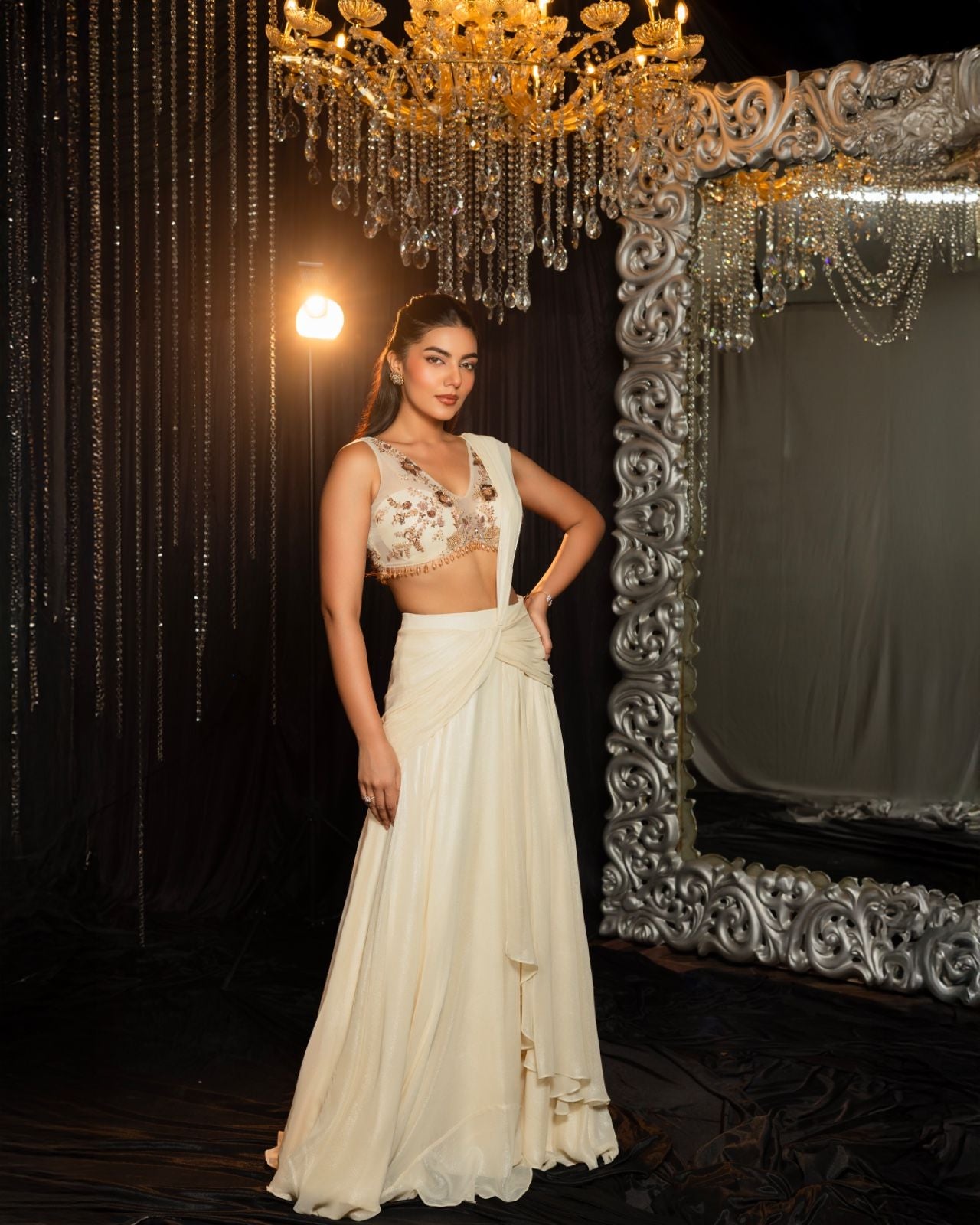 Aureira – Sandstone Drape Saree