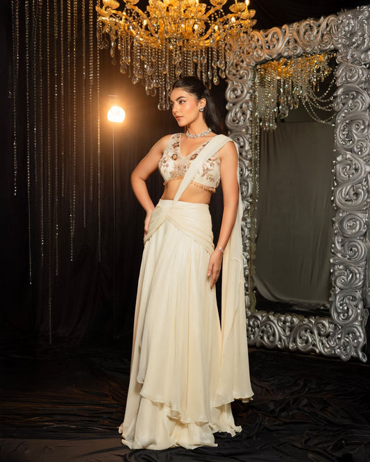 Aureira – Sandstone Drape Saree