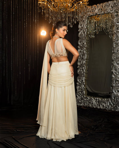 Aureira – Sandstone Drape Saree
