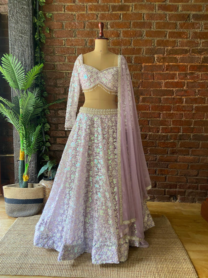 Periwinkle Sequin work lehenga set