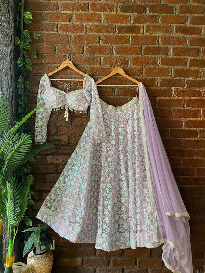 Periwinkle Sequin work lehenga set