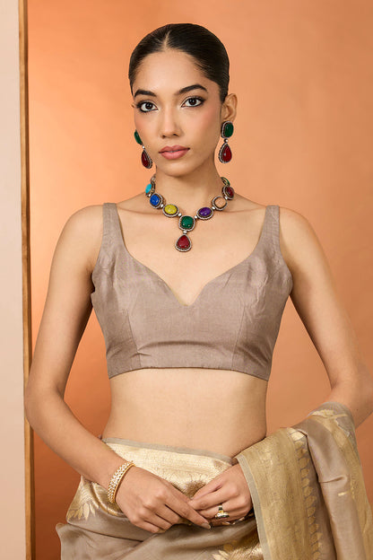 Brown Saree Set
