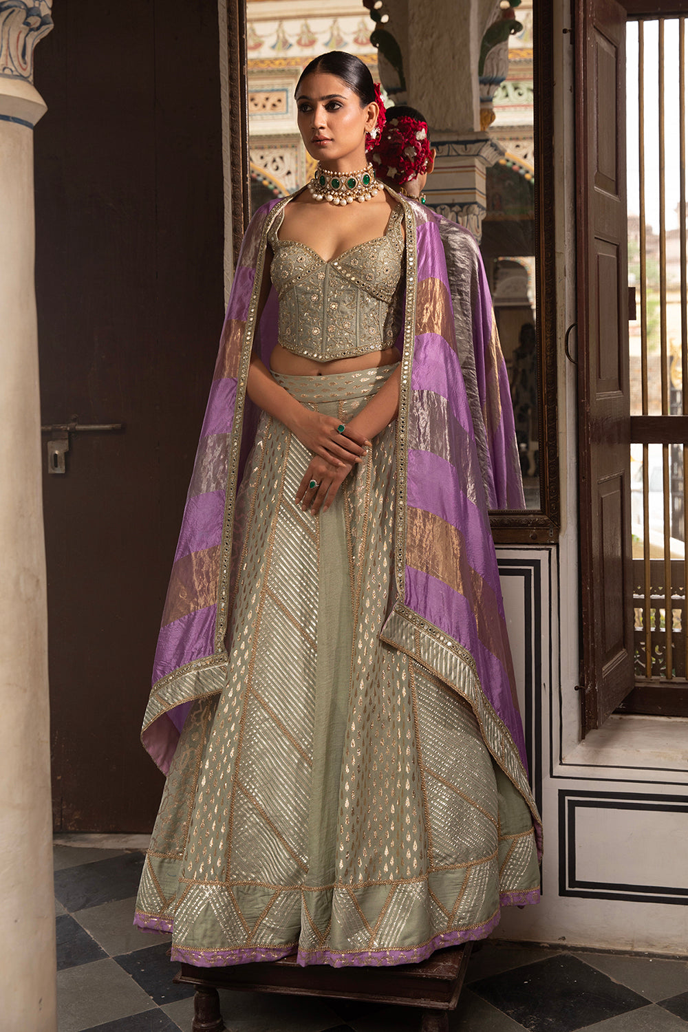 Mehak Bakshi in Green Lehenga Set