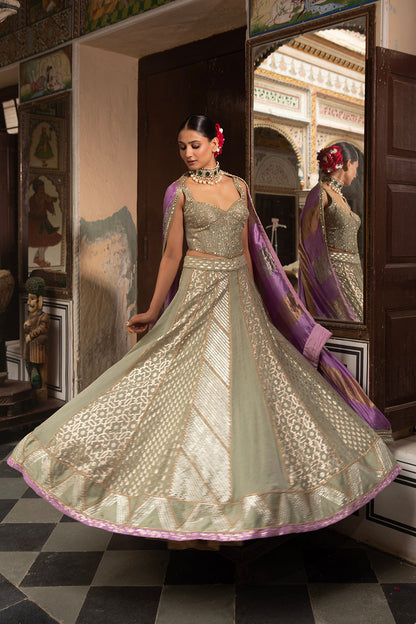Mehak Bakshi in Green Lehenga Set