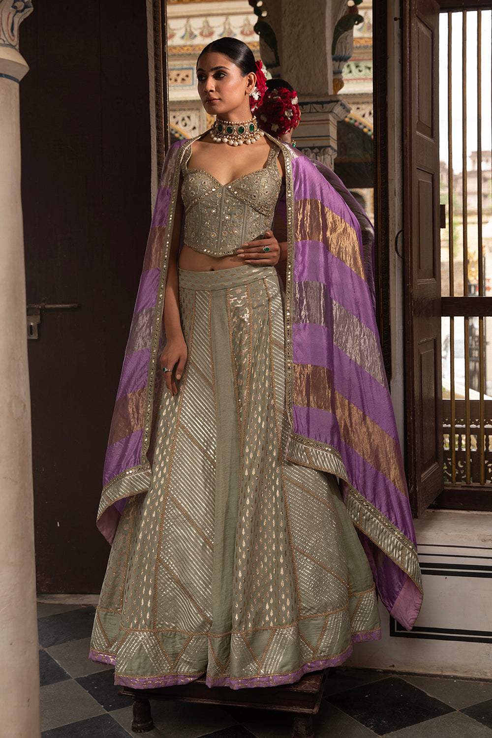 Mehak Bakshi in Green Lehenga Set