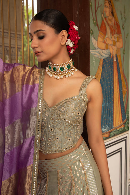 Mehak Bakshi in Green Lehenga Set