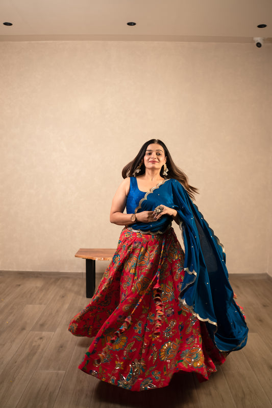 Royal Blue & Pink  Chaniya Choli