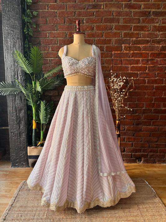 Mauve gota work lehenga