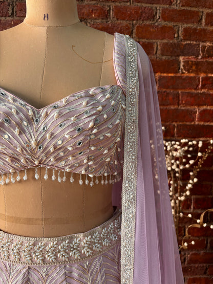 Mauve gota work lehenga