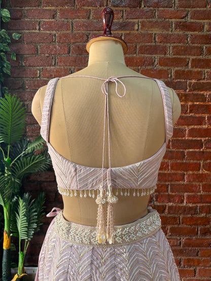 Mauve gota work lehenga