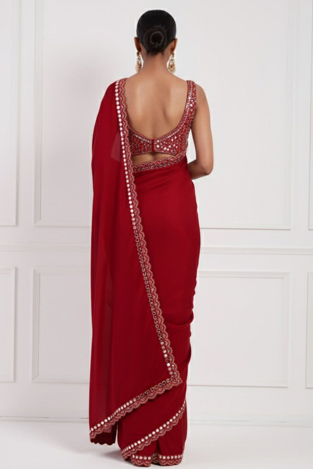 Red Saree Set