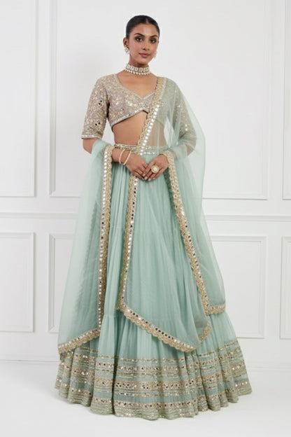 Mint Lehenga Set