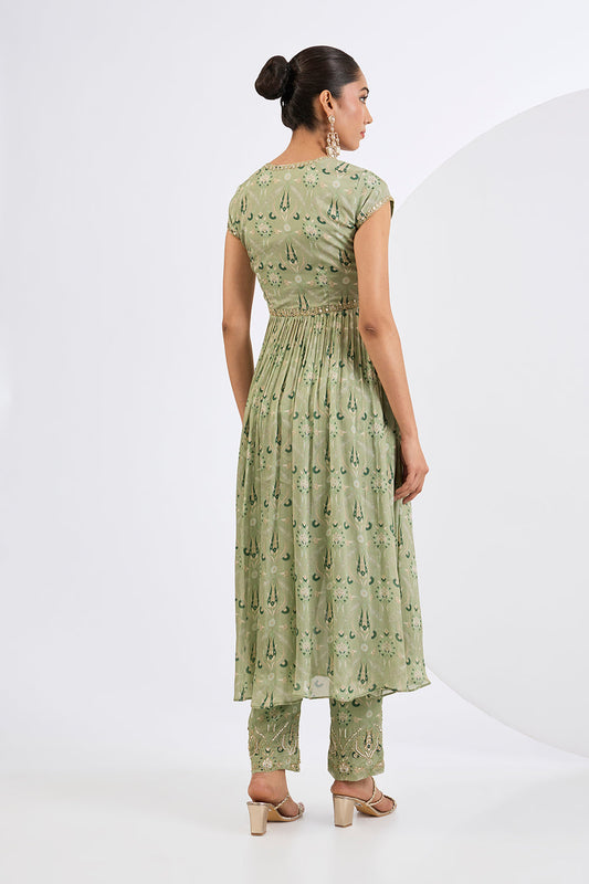 Green Anarkali Set