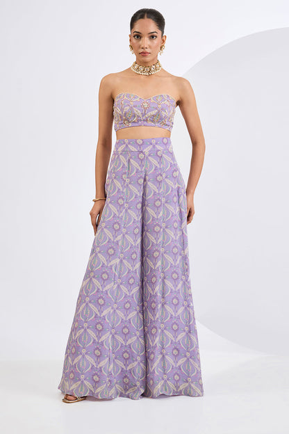 Lilac Printed Cape Shararaset