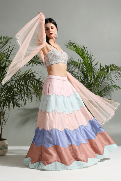 Multicolor lehenga set