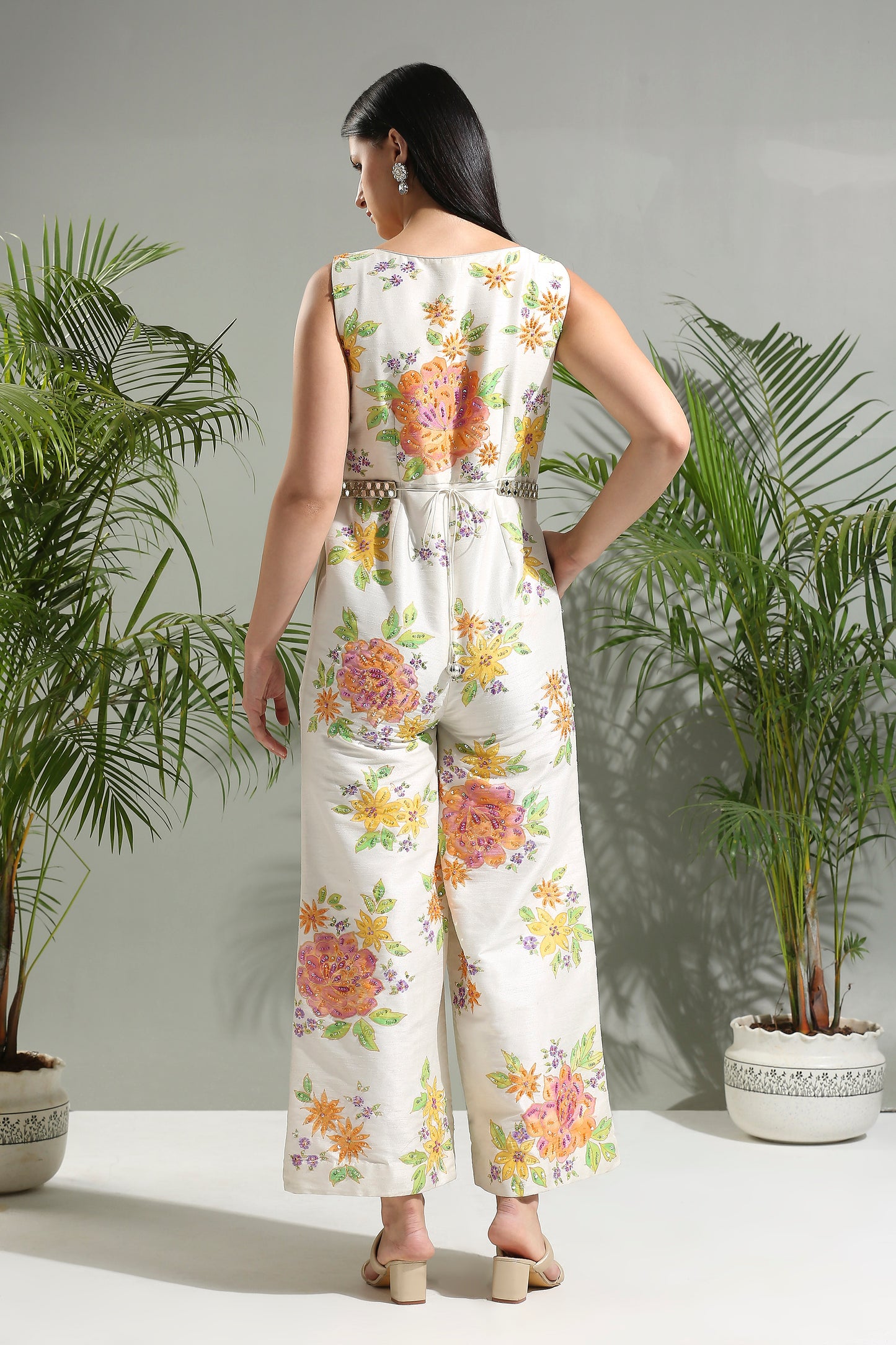 Ivory handpainted jumpsuit