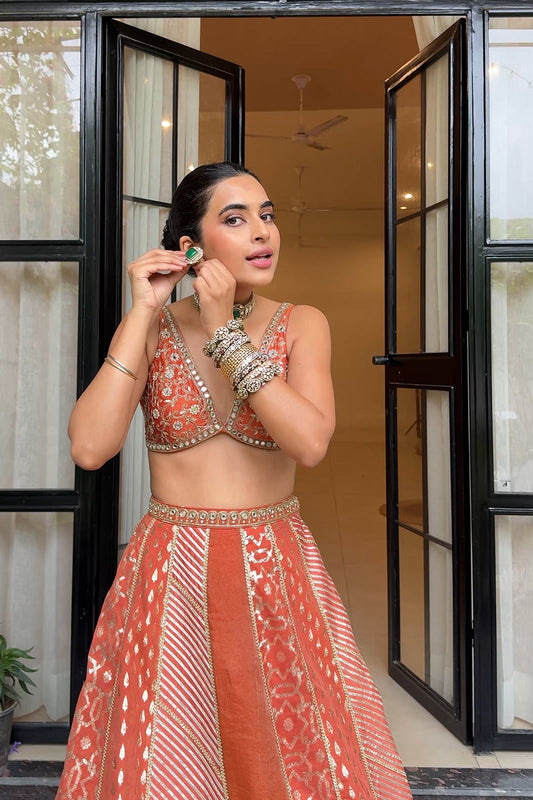 Rust Lehenga Set