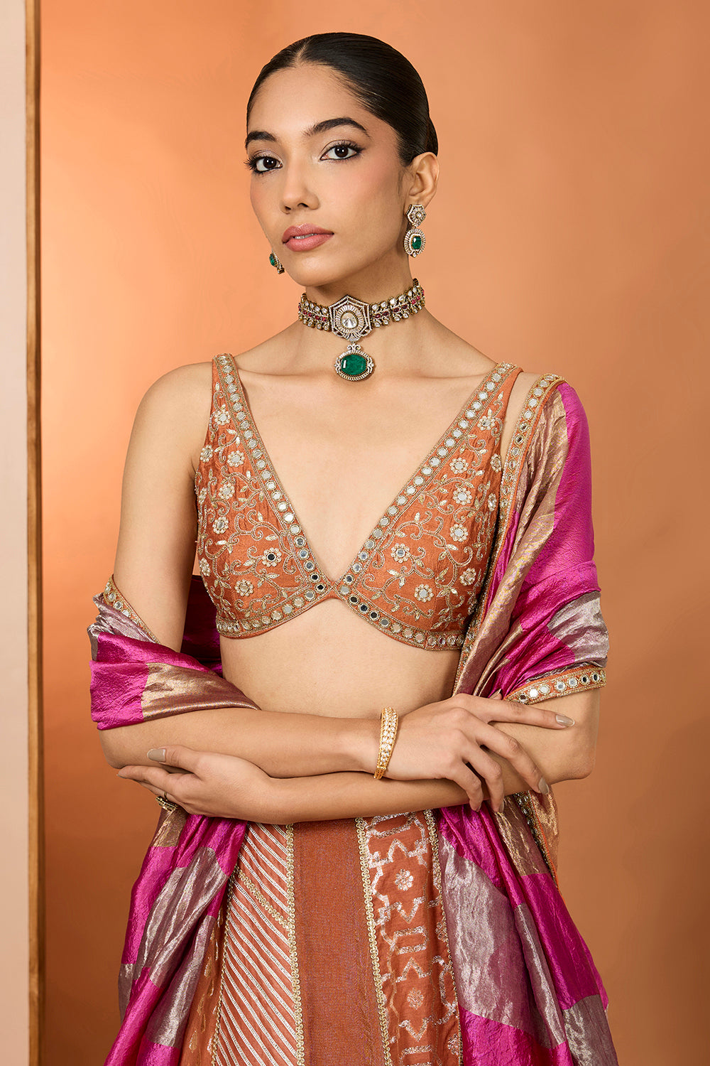 Rust Lehenga Set
