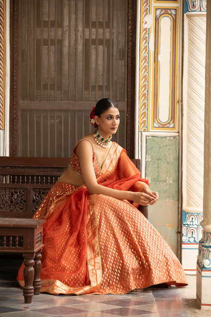 Rust Lehenga Set