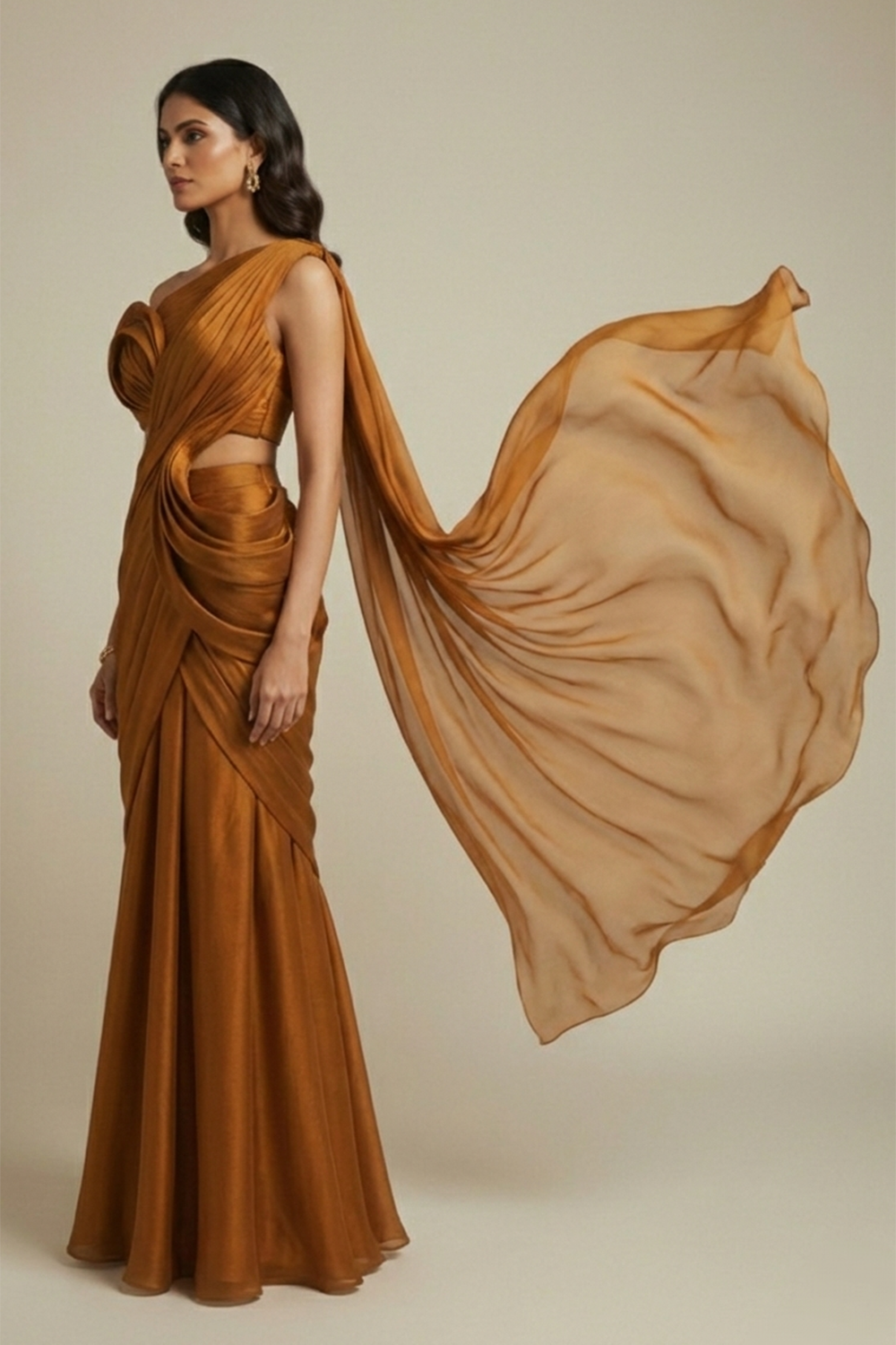Amber Majesty Rustic Orange Gown
