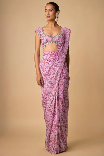 Lilac Saree Set