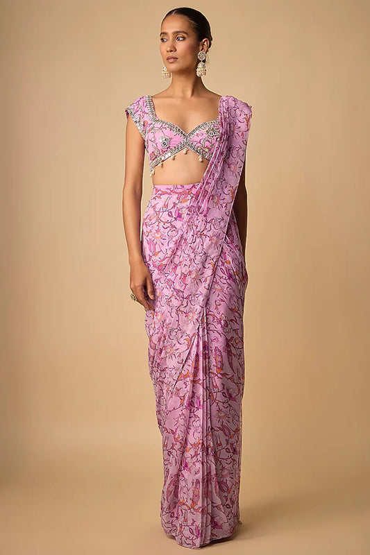 Lilac Saree Set