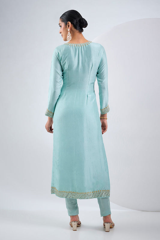 Sky blue kurta set
