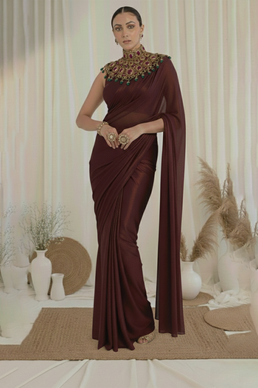 Wine Majesty Saree